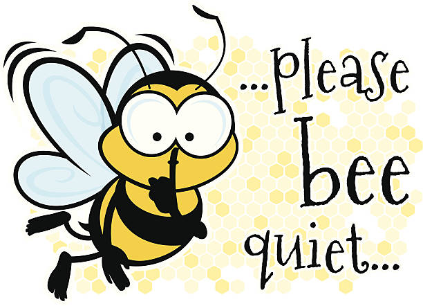 Bee Quiet vector art illustration