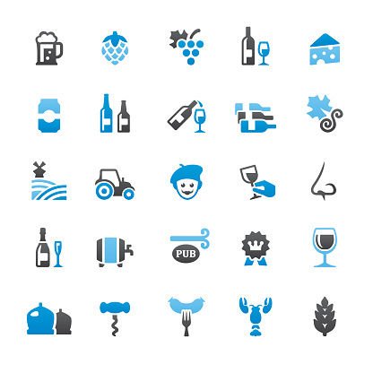 Beer and Wine related vector icons
