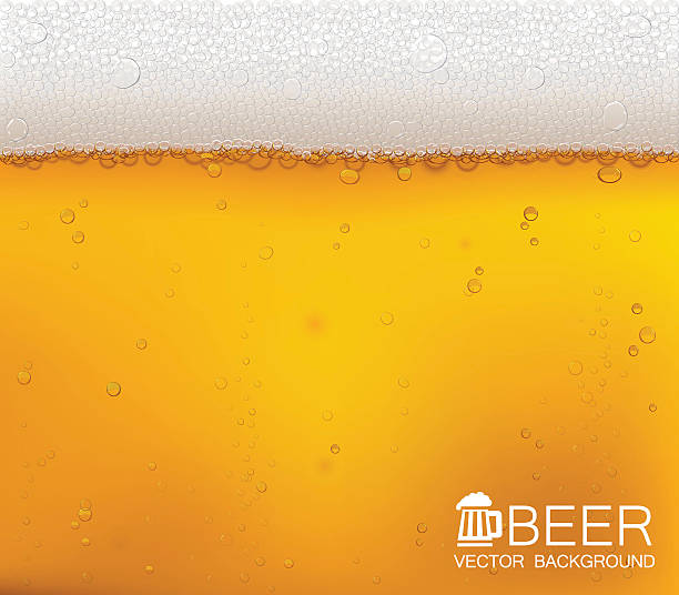 beer bubbles close-up. - 啤酒 幅插畫檔、美工圖案、卡通及圖標
