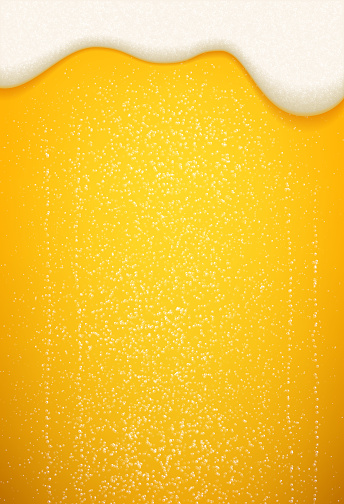 Beer foam and bubbles background. Vector poster template of seamless realistic craft beer with flowing foam and bubbles