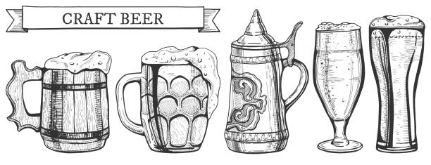 ビールのグラスの種類 - ビールジョッキ点のイラスト素材／クリップアート素材／マンガ素材／アイコン素材