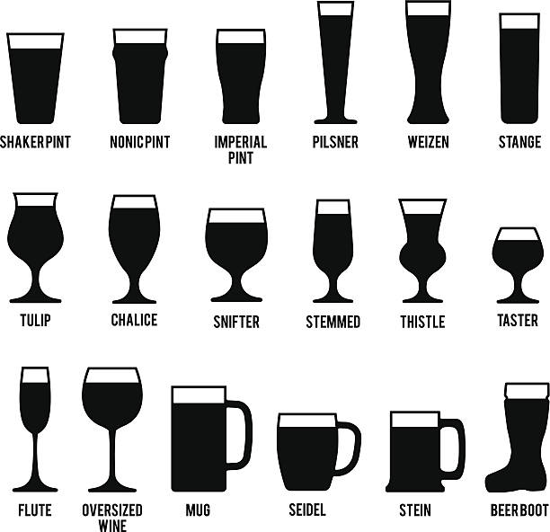 Beer Glasses Icons Set vector art illustration