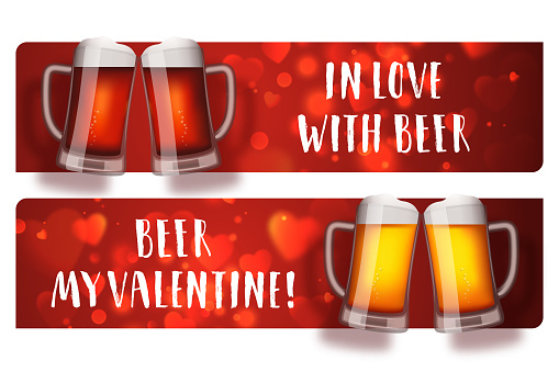 Beer valentine banners.