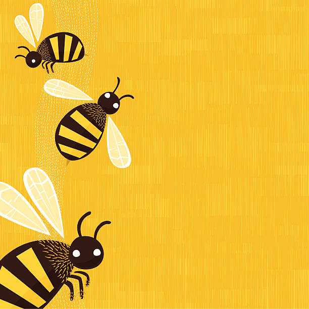 Bees background vector art illustration