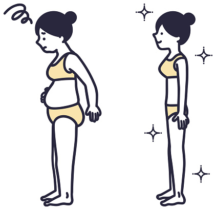 Before and After Dieting vector illustration