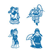 istock Beijing opera characters(Chinese traditional paper-cut art) 1288196040