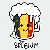 Belgian beer cartoon vector illustration