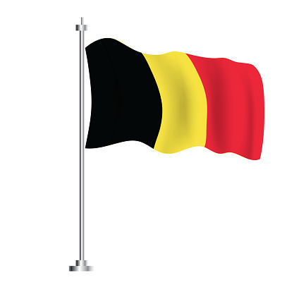 Belgium Flag Isolated Wave Flag Of Belgium Country Stock ...