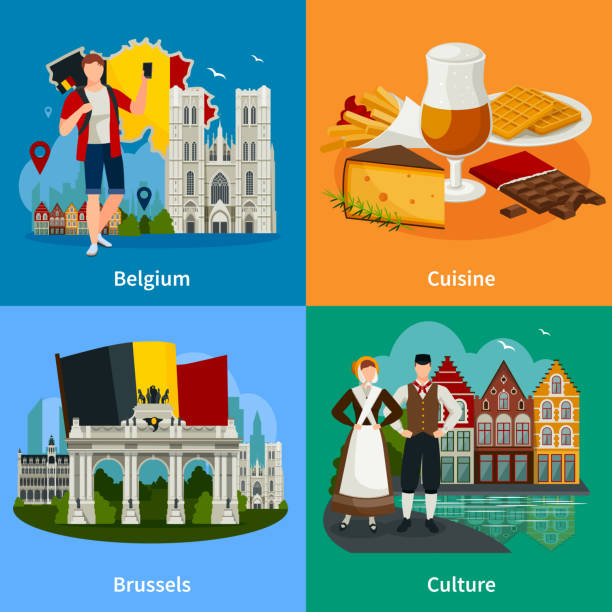ilustrações de stock, clip art, desenhos animados e ícones de belgium flat 2x2 - belgium