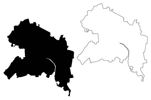 belgorod şehir haritası - belgorod stock illustrations