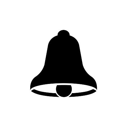 Bell icon, logo isolated on white background