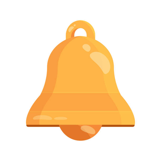 bell icon Golden bell flat icon vector bell stock illustrations