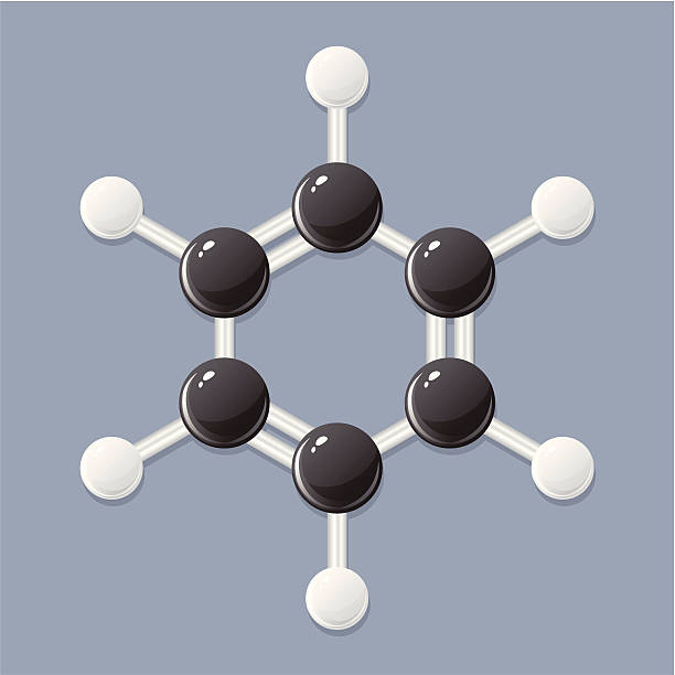 Benzene molecule vector art illustration