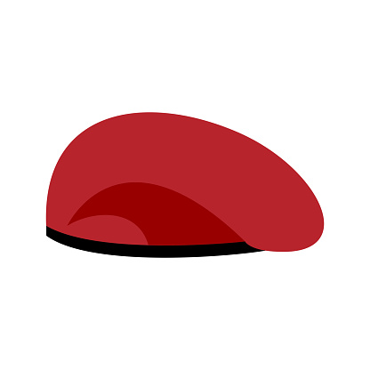 Beret military red. Soldiers cap. army hat. War barret