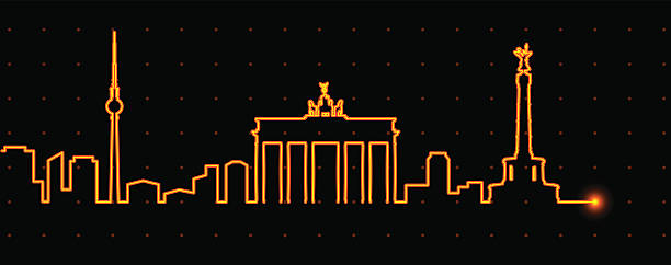 bildbanksillustrationer, clip art samt tecknat material och ikoner med berlin light streak profile - berlin