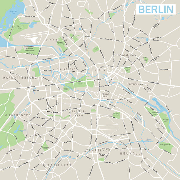 berlin karte - berlin stock-grafiken, -clipart, -cartoons und -symbole