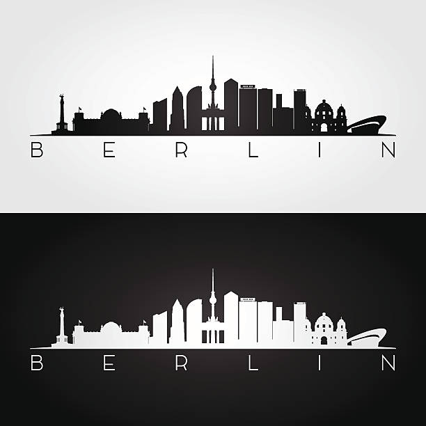 bildbanksillustrationer, clip art samt tecknat material och ikoner med berlin skyline and landmarks silhouette. - berlin