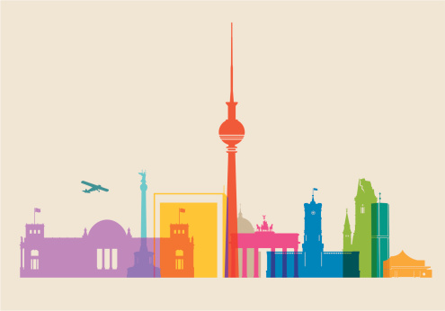 Berlin Skyline colored