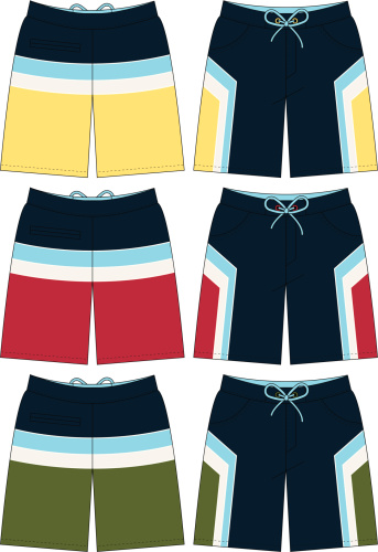 Bermuda Style Board Short with Strip Detail