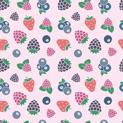 Berry fruit seamless background vector