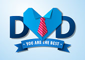 istock Best Dad Origami Heart Shirt 1395461871
