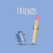 Best friends forever: pencil and sharpener, complicated friendship