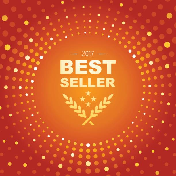 Best Seller emblem with circle shape and glowing lights abstract theme Vector of best seller emblem background with orange color circle shape and glowing lights abstract theme. This illustration is an EPS 10 file and contains transparency effects. shopping backgrounds stock illustrations