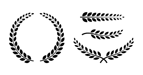 Best set Laurel Wreaths and branches. Wreath collection. Winner wreath icon. Awards. Vector illustration.