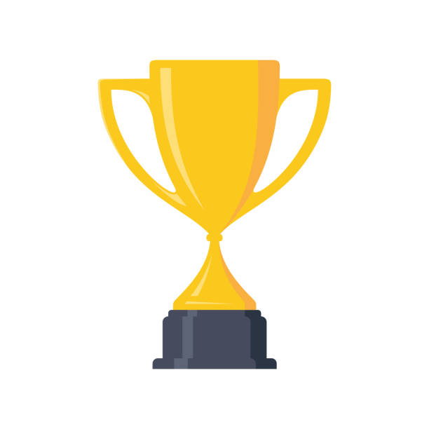 Best simple champion cup winner trophy award and victory Best simple champion cup winner trophy award and victory design element. Flat icon vector trophy. Vector illustration EPS.8 EPS.10 trophy award illustrations stock illustrations
