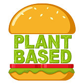 A beyond delicious plant based non meat cheeseburger. Isolated vector illustration on white background.