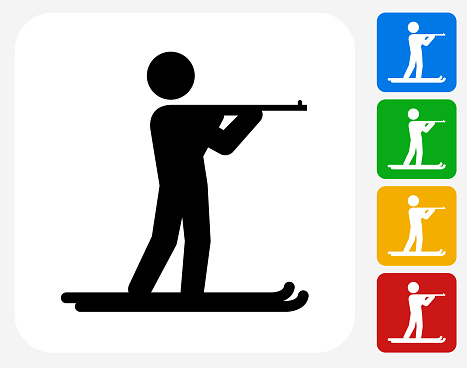 Biathlon Icon Flat Graphic Design