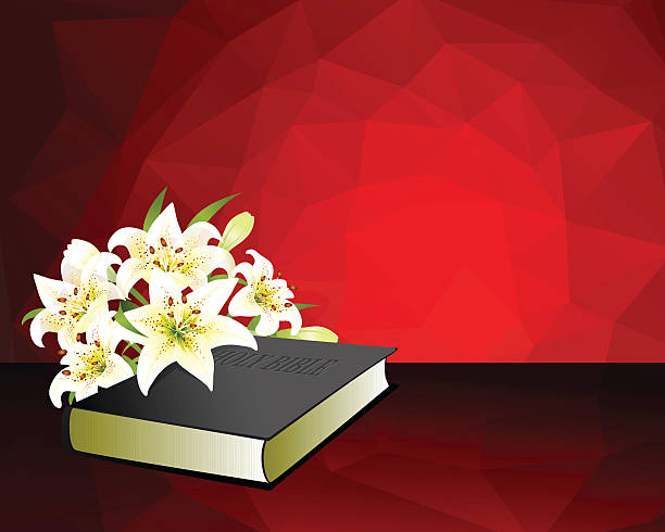 Bible and Easter Lily  easter sunday stock illustrations