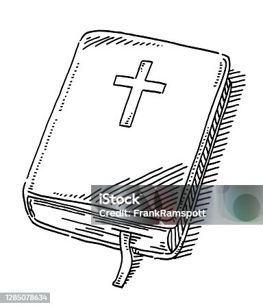 istock Bible Book Christian Cross Drawing 1285078634