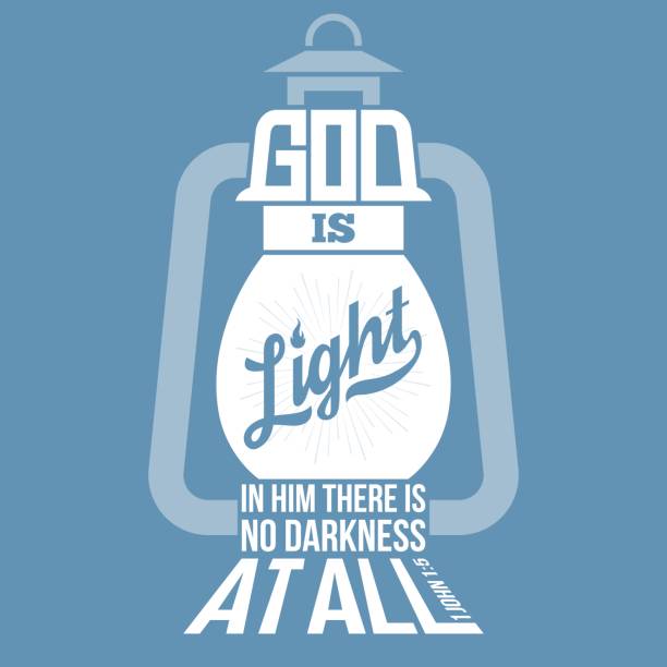 ilustrações de stock, clip art, desenhos animados e ícones de bible quotes, god is light in vintage lamp shape - bíblia