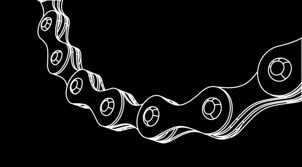 Bicycle chain. 3D design vector vector art illustration