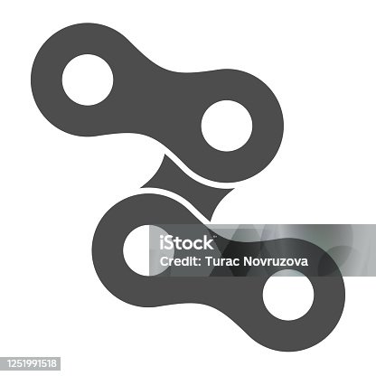 istock Bicycle chain solid icon, bicycle concept, chains sign on white background, bike chains icon in glyph style for mobile concept and web design. Vector graphics. 1251991518