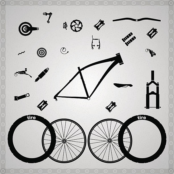 bildbanksillustrationer, clip art samt tecknat material och ikoner med bicycle components. - clean saddle