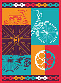 istock Bicycle Cycling Retro Bike Abstract Design Outline Vector Illustration Card 1319248029