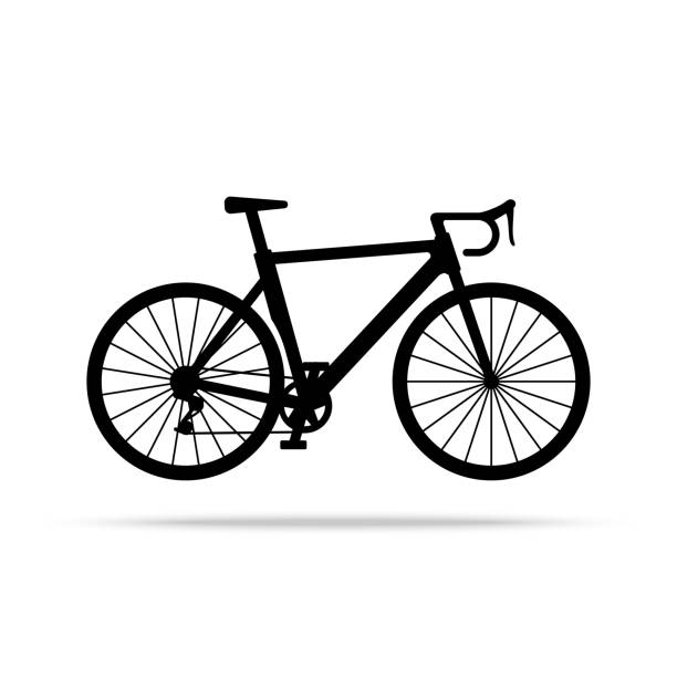 Bicycle icon. Bike Vector isolated on white background. Flat vector illustration in black. EPS 10 Bicycle icon. Bike Vector isolated on white background. Flat vector illustration in black. EPS 10 cycling borders stock illustrations