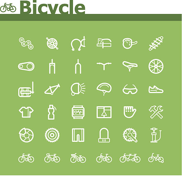 bildbanksillustrationer, clip art samt tecknat material och ikoner med bicycle icon set - clean saddle