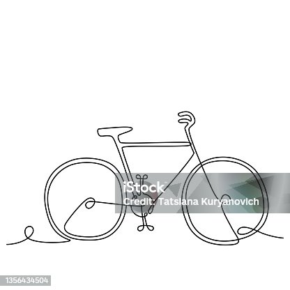 istock Bicycle in one continuous line drawing, vector illustration 1356434504