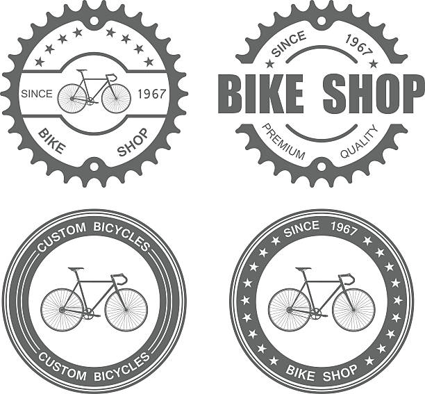 Bicycle Label Set Template.vector Bicycle Label Set Template.vector cycling borders stock illustrations
