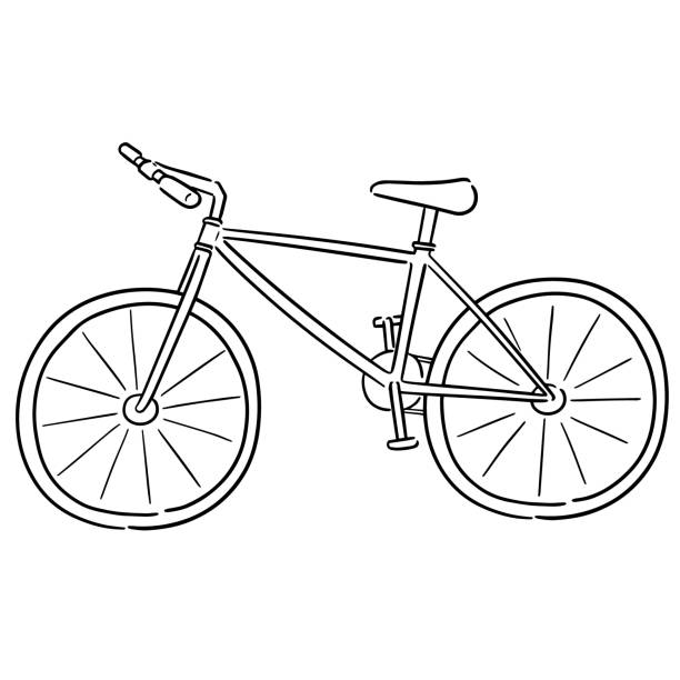 bicycle vector of bicycle cycling drawings stock illustrations