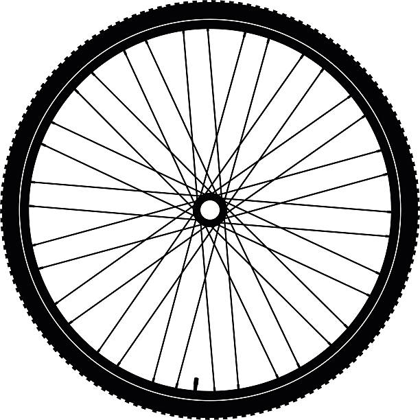 Bicycle wheel black Bicycle wheel, vector eps 10 cycling clipart stock illustrations