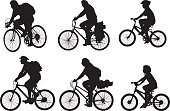 Bicyclist group silhouettes set. Included files; Aics2, Eps8 and 300dpi jpg.