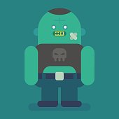 istock Big and fat zombie character. Vector character 1308431243