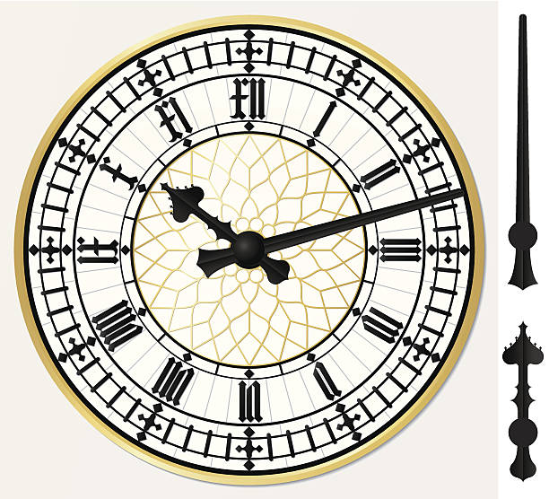 Big ben clock clock - vector - layered and grouped - zip: jpg (6600x6000) big ben stock illustrations