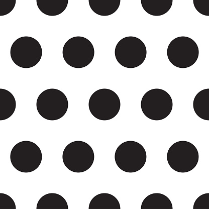 Big Black Polka Dots Seamless Pattern On White Background