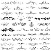 Vector Illustration of a Big Collection Calligraphic And Flourishes Elements and clip arts