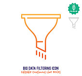 istock Big Data Filtering Continuous Line Editable Stroke Line 1254297428